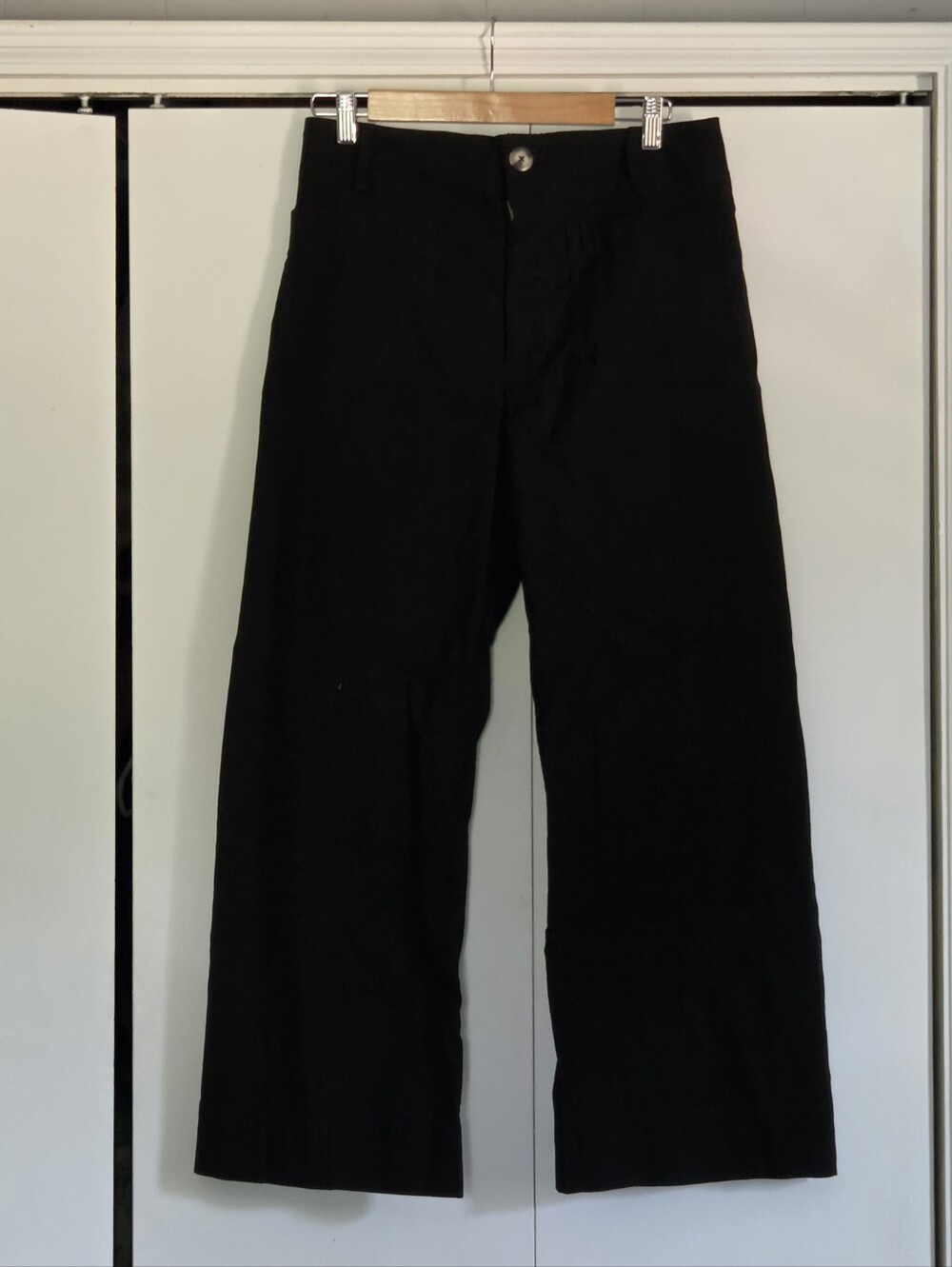 Anthropologie Black Wide-Leg Chinos - Picture 2 of 5